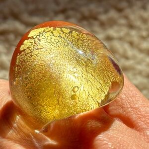 Murano Glass Gold Leaf Ring
